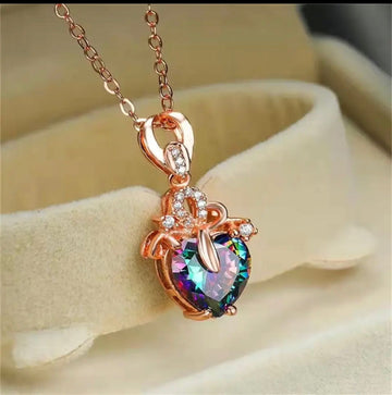 Heart shaped crystal chain